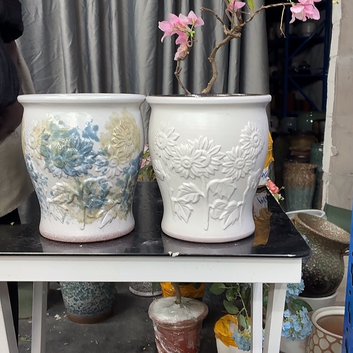 19×21 -粗陶花盆有孔-买买买