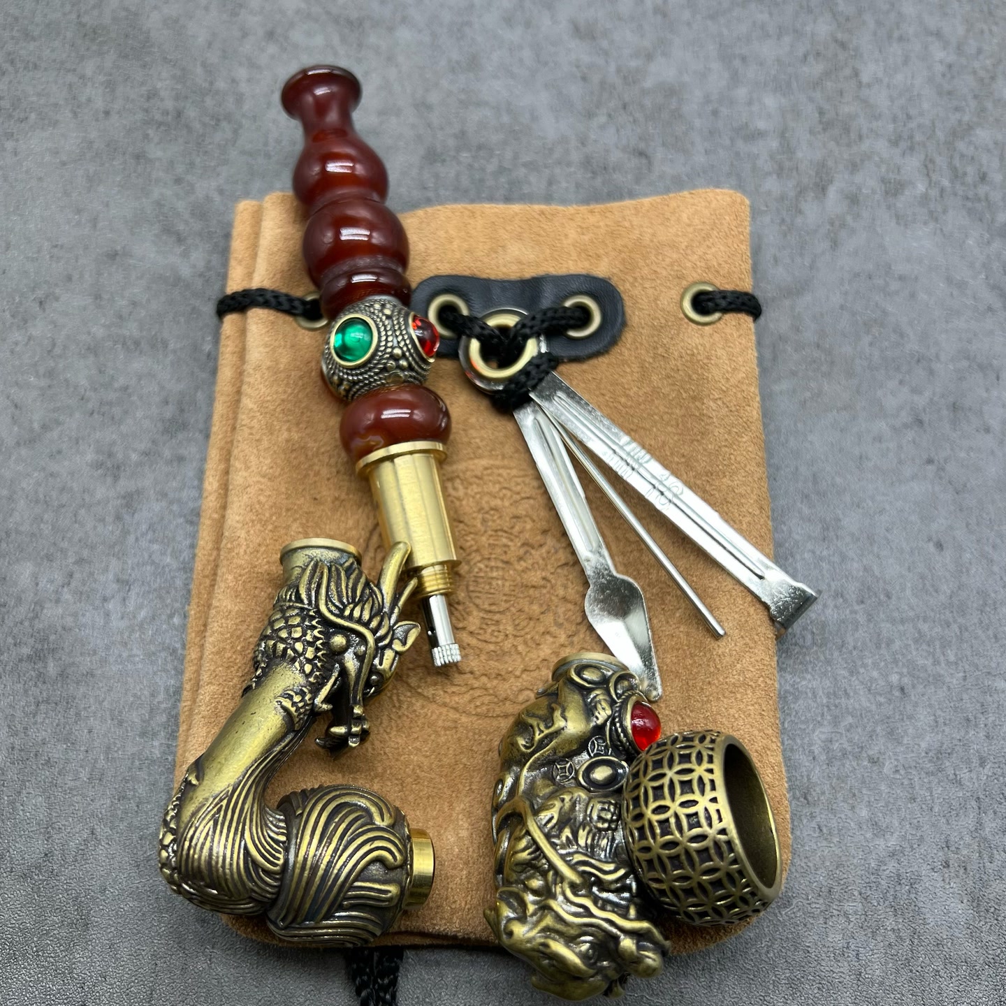 双锅头粗中细旱烟可拧开可过滤L901+902+888 +DLB