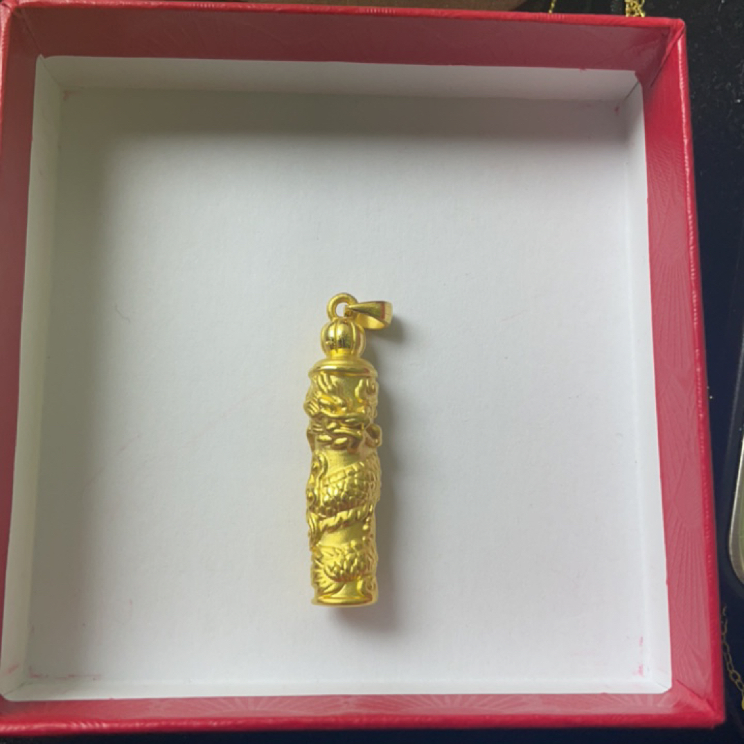 龙柱吊坠足金999