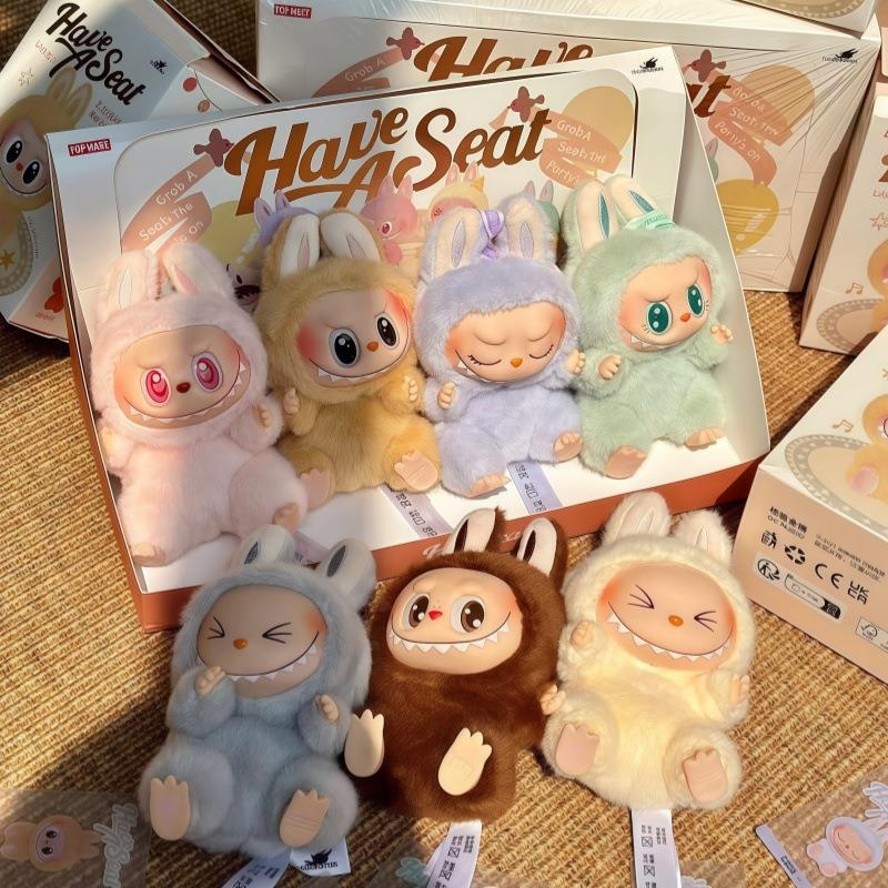 泡泡特玛特现货坐坐派对玩具版毛绒心动布派对马卡龙搪胶盲