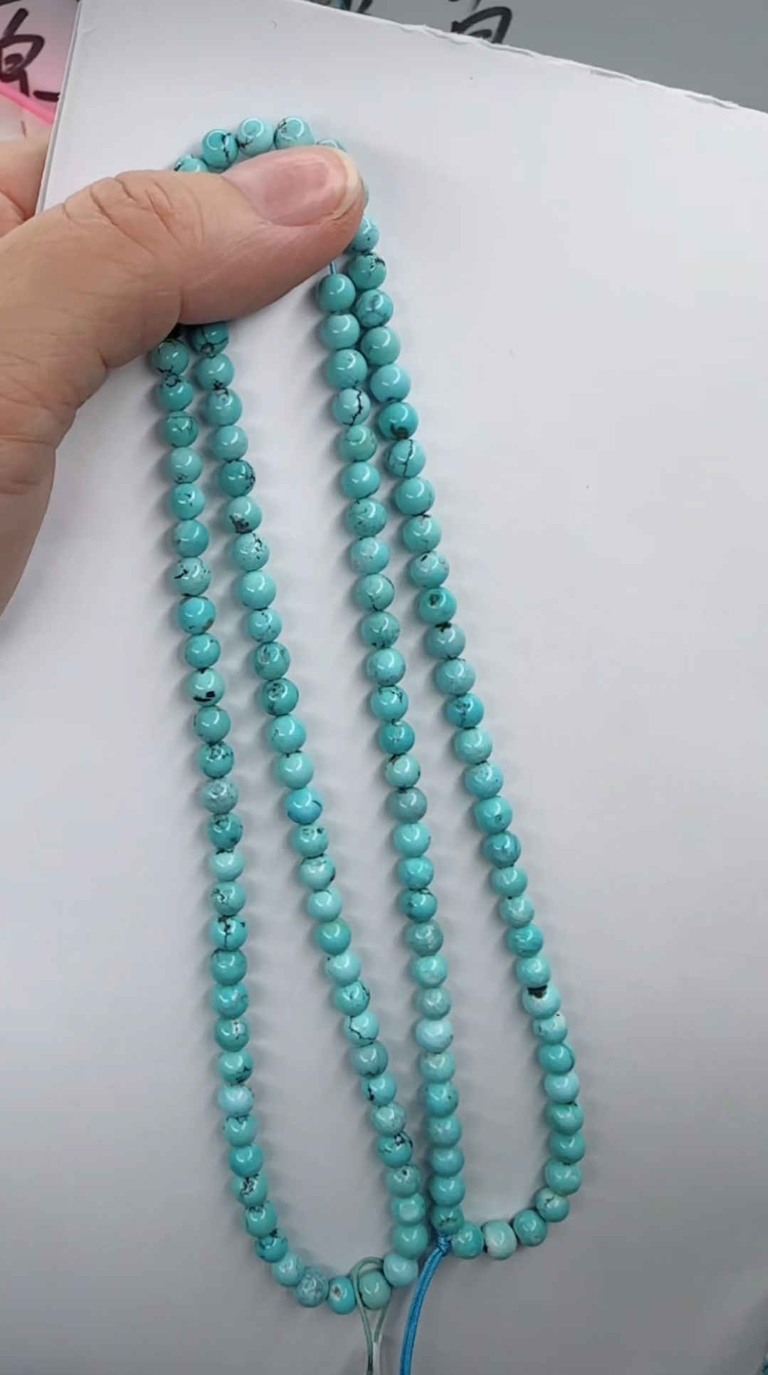 天然原矿绿松石米珠链