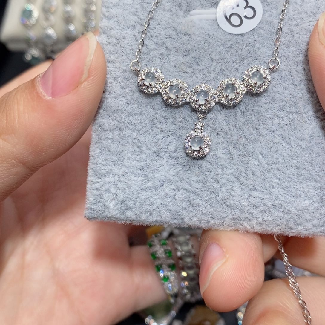 翡翠颈饰银S925镶嵌n j k o