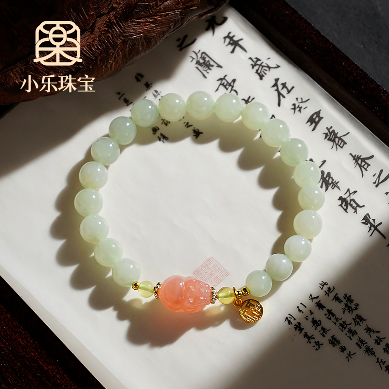 和田玉单圈盐源玛瑙貔貅招财纳福女式手链多样性发一-10170