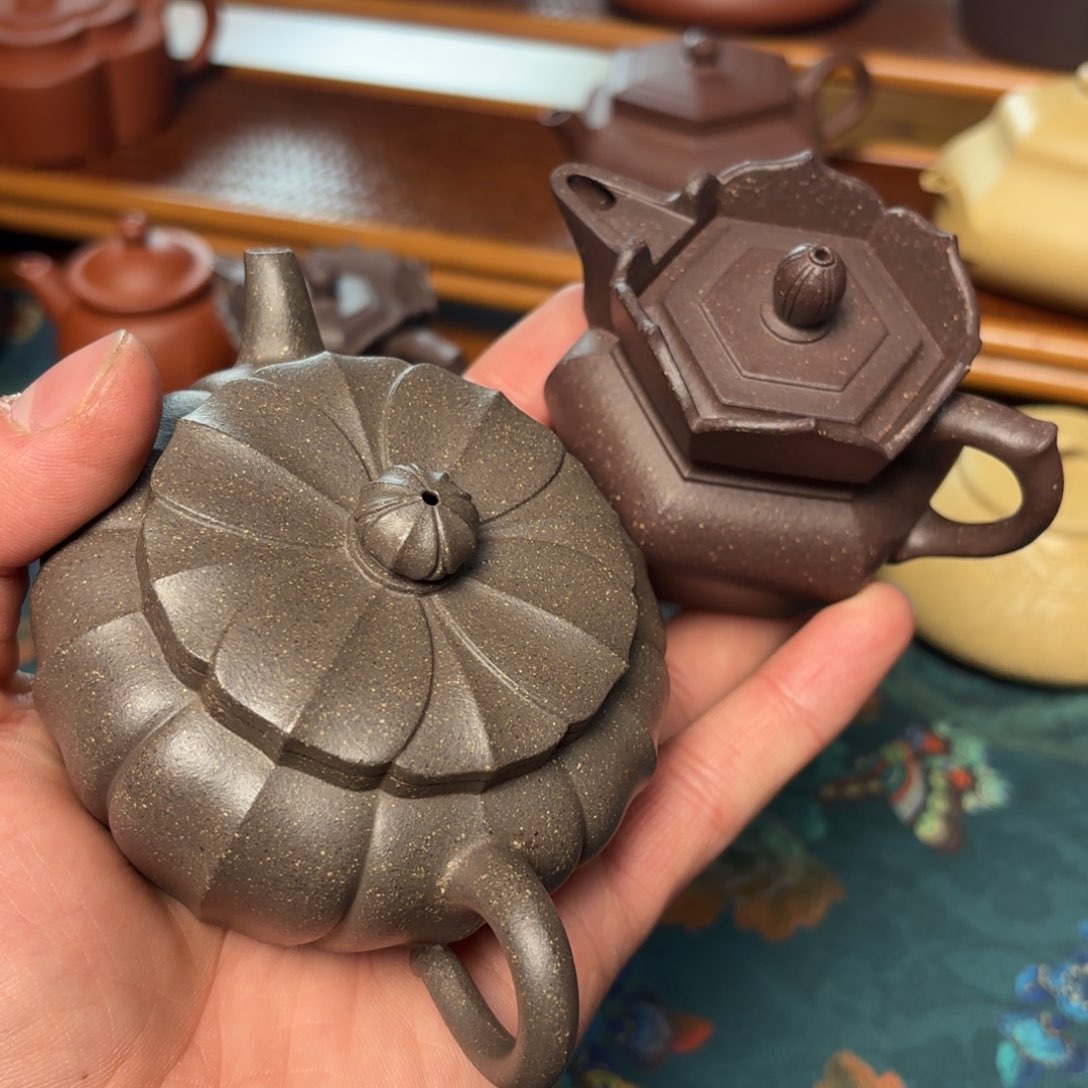 紫砂茶壶玩**生葵八菱 天平泥150cc