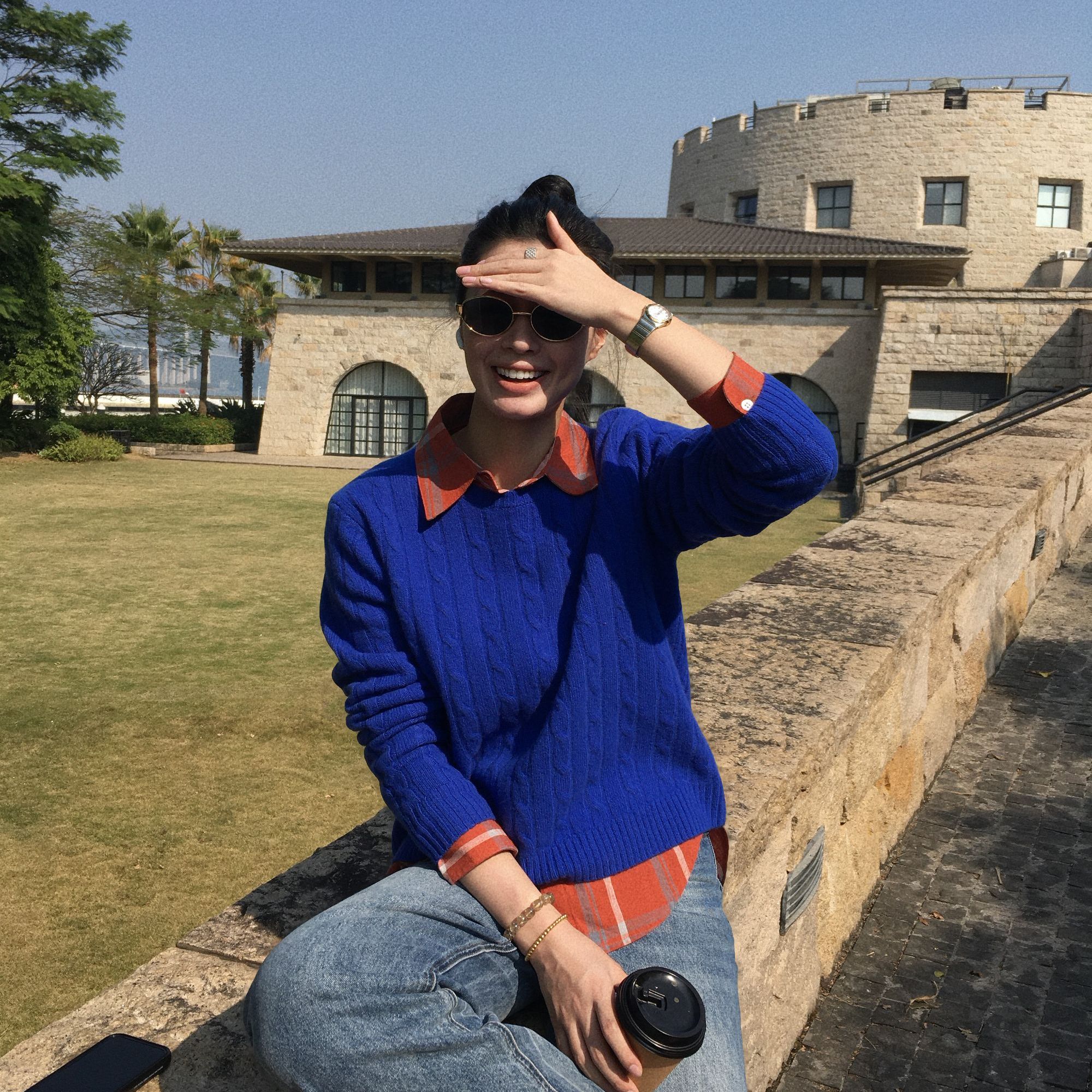 Yihouse【三季轻语】100绵羊毛经典款绞花针织毛衫Y8645