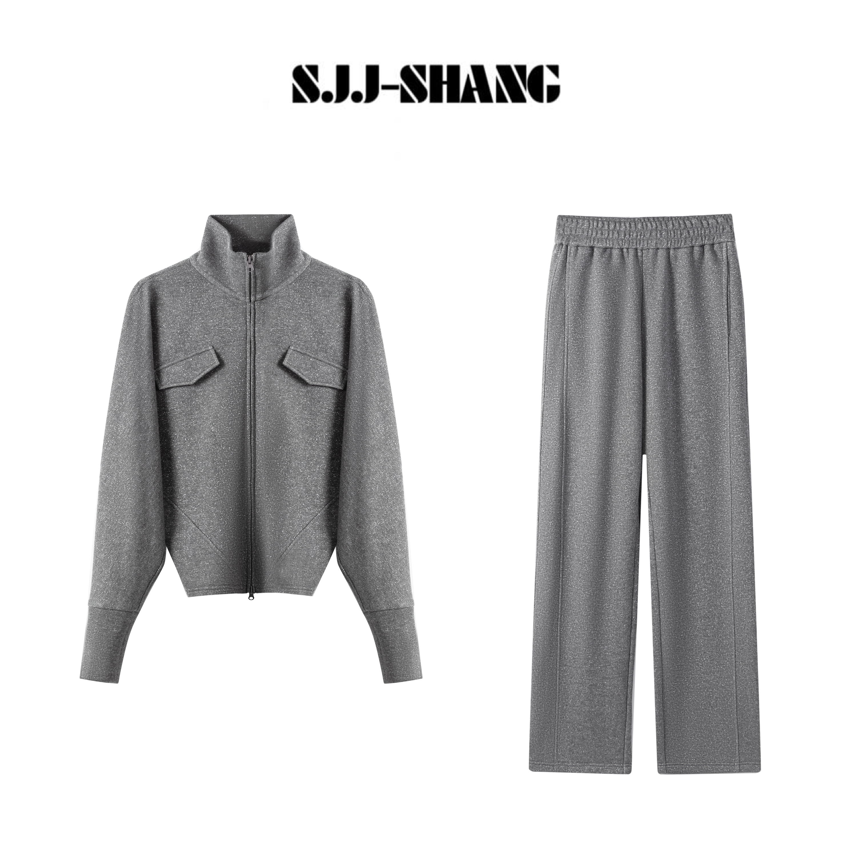 SJJ-SHANG【雅灰系列】25早秋意大利银丝结构感运动套装q135280p
