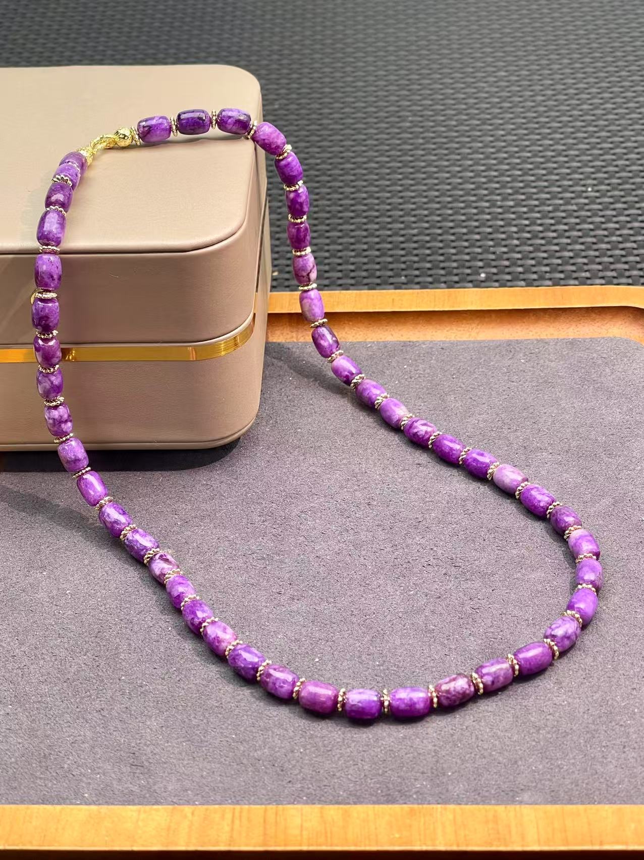  A75-精美时尚气质百搭樱花桶珠项链