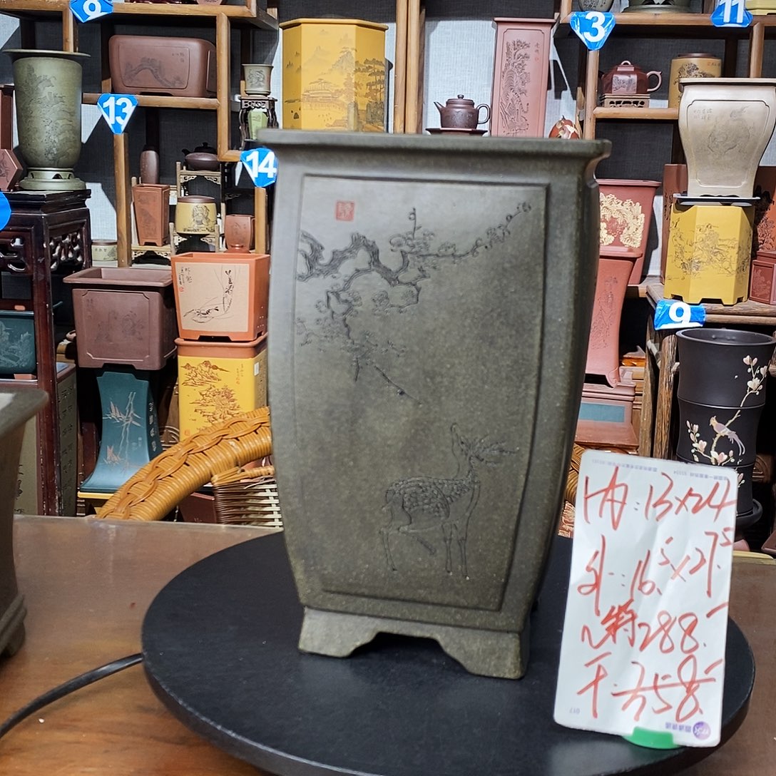 花盆紫砂天青泥四方特价