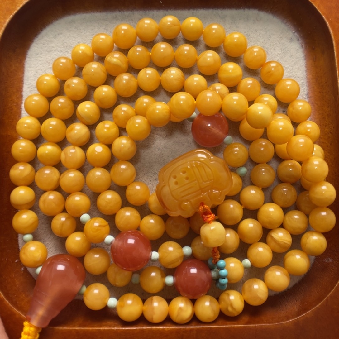 蜜蜡未镶嵌手串108