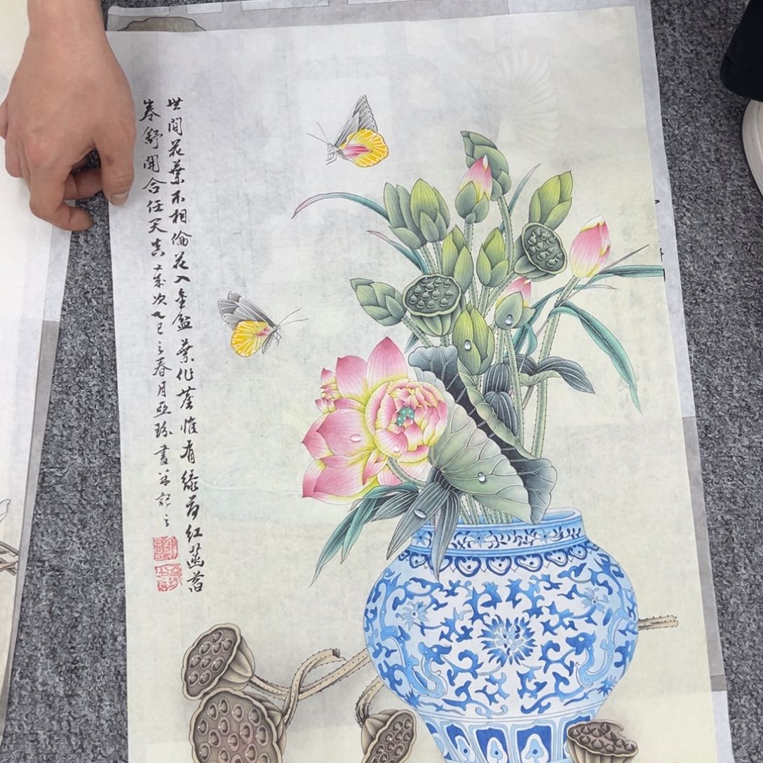 国画纯手工制作的