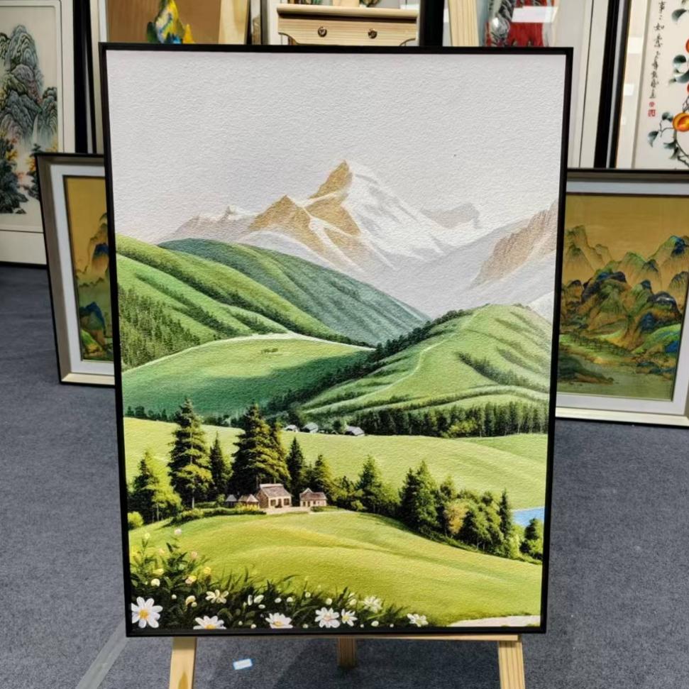 1003山水装饰画玄关客厅餐厅远山近水卧室挂画 6080