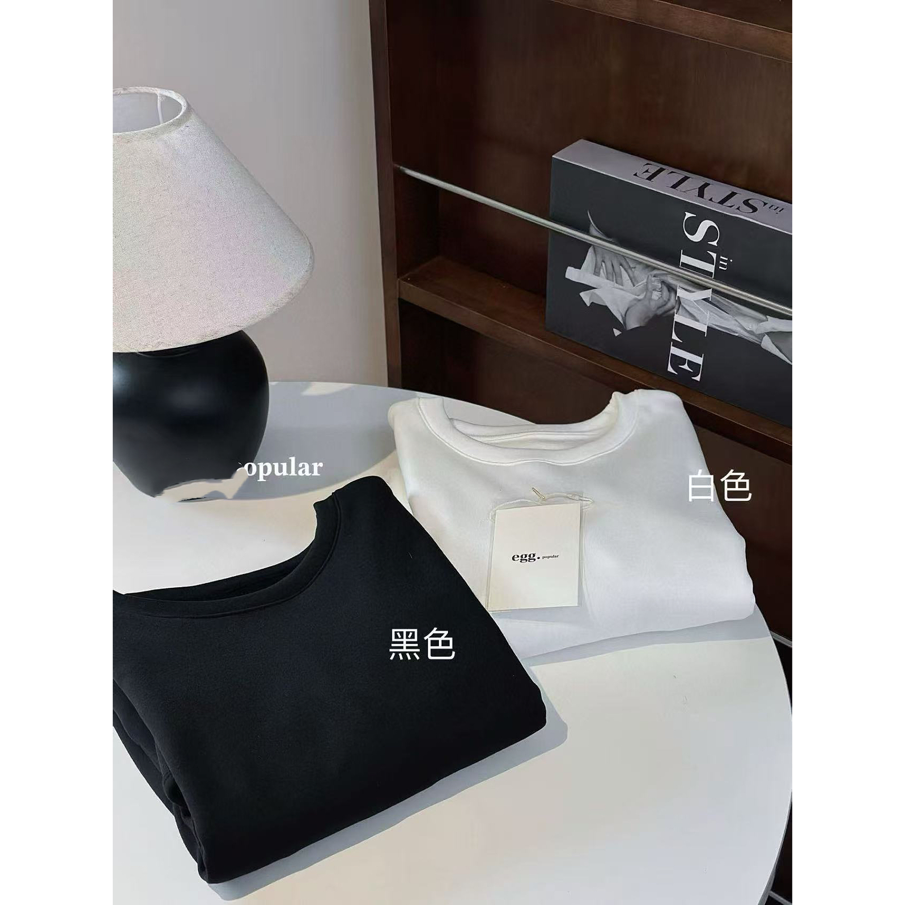 Miss na 5018 韩系质感抓绒大版白T上衣