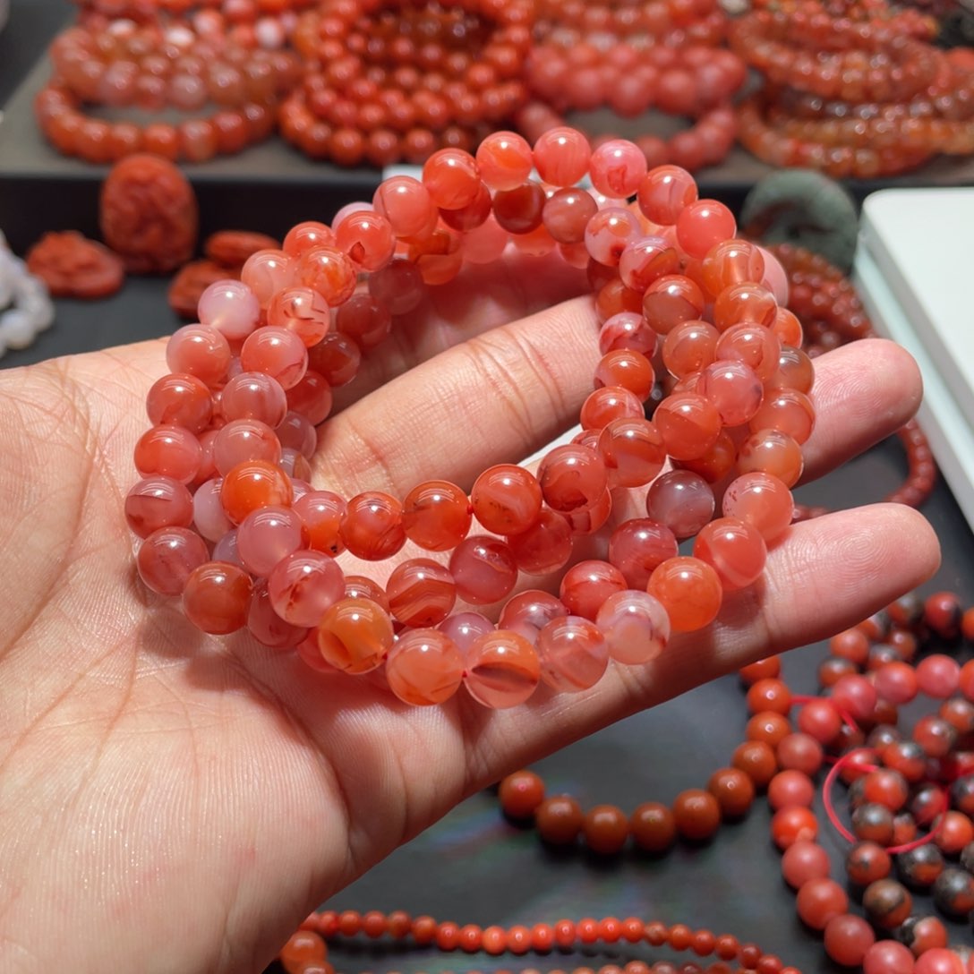 南红玛瑙手链未镶嵌