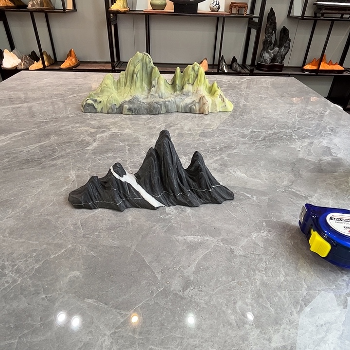 砖雕灵璧石山峰雕刻摆件