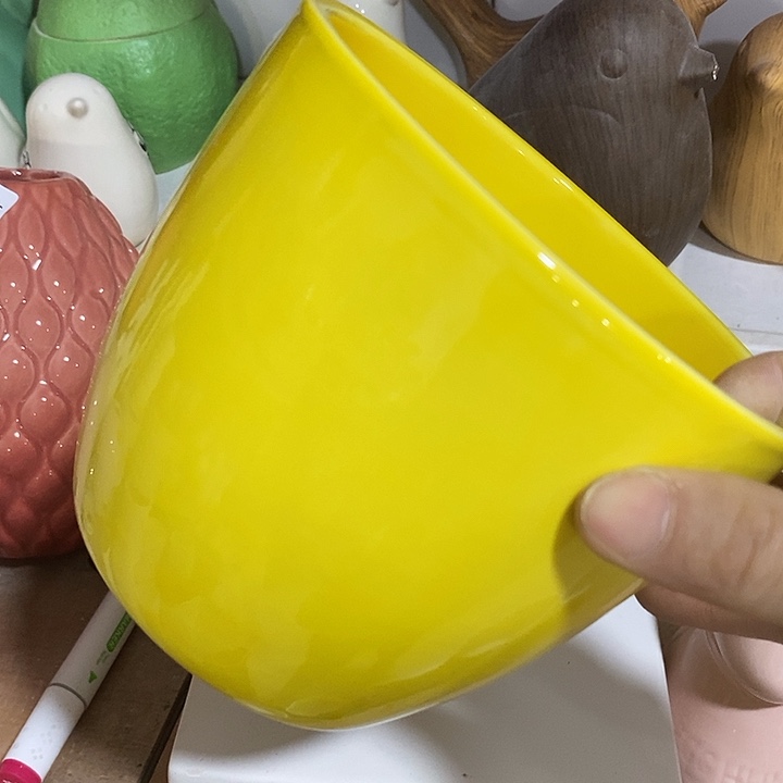 陶盆有孔 瑕疵针孔漏釉介意勿拍外口 13外高11