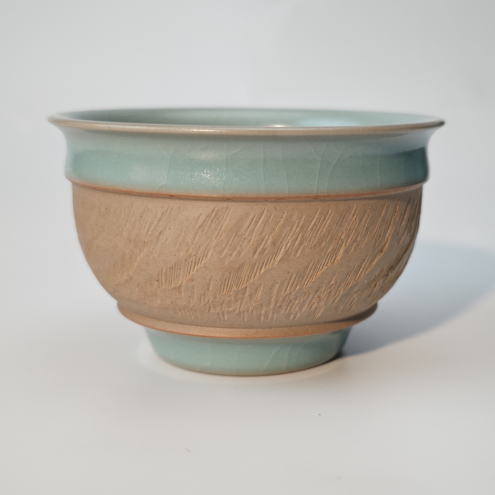 重工跳刀缸杯  原矿釉 香灰胎 口径7.6cm 高4.7cm 容量90毫升