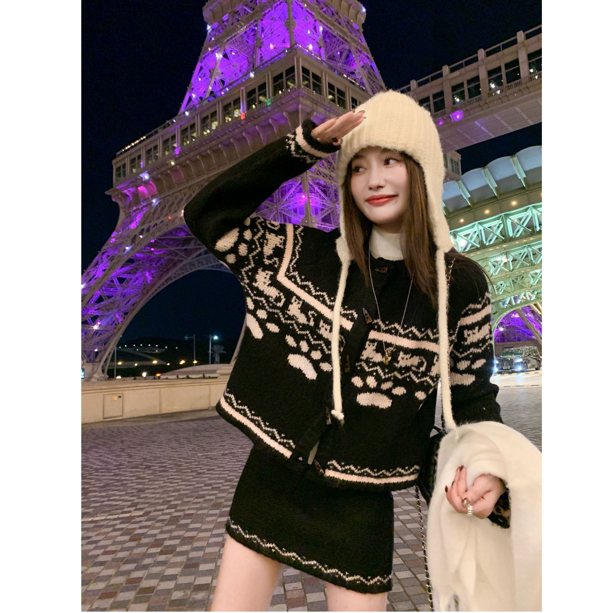 曾小咸  针织套装慵懒风休闲保暖两件套ZA54SSL0135