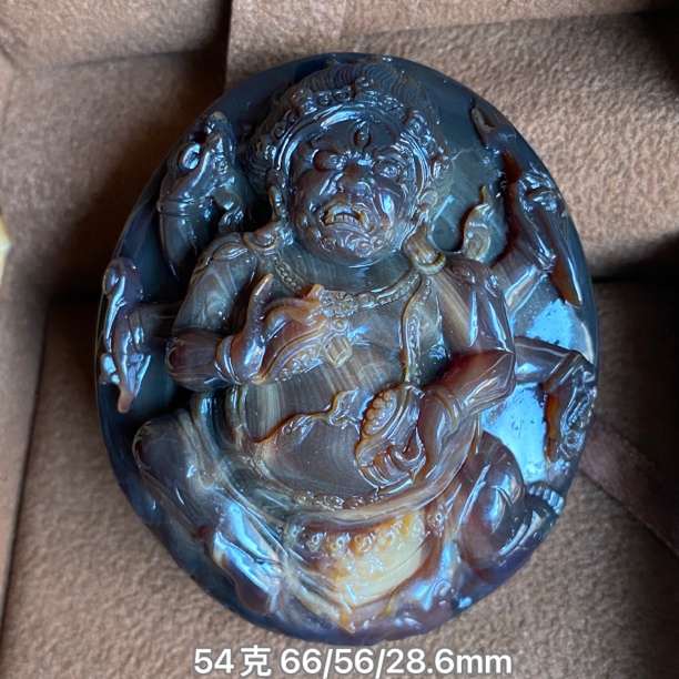 【小伊琥珀】54克黑粉双色蜡「六臂大黑天」唐永鼎大师工