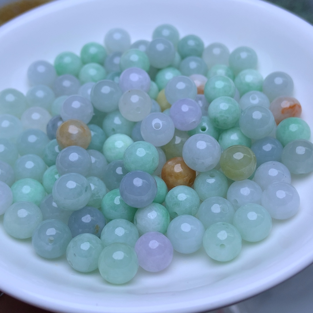 未镶嵌手链翡翠卡7.8冰三彩10个