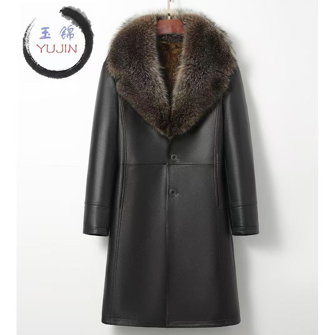 外面山羊皮内胆北美进口小浣熊的男装