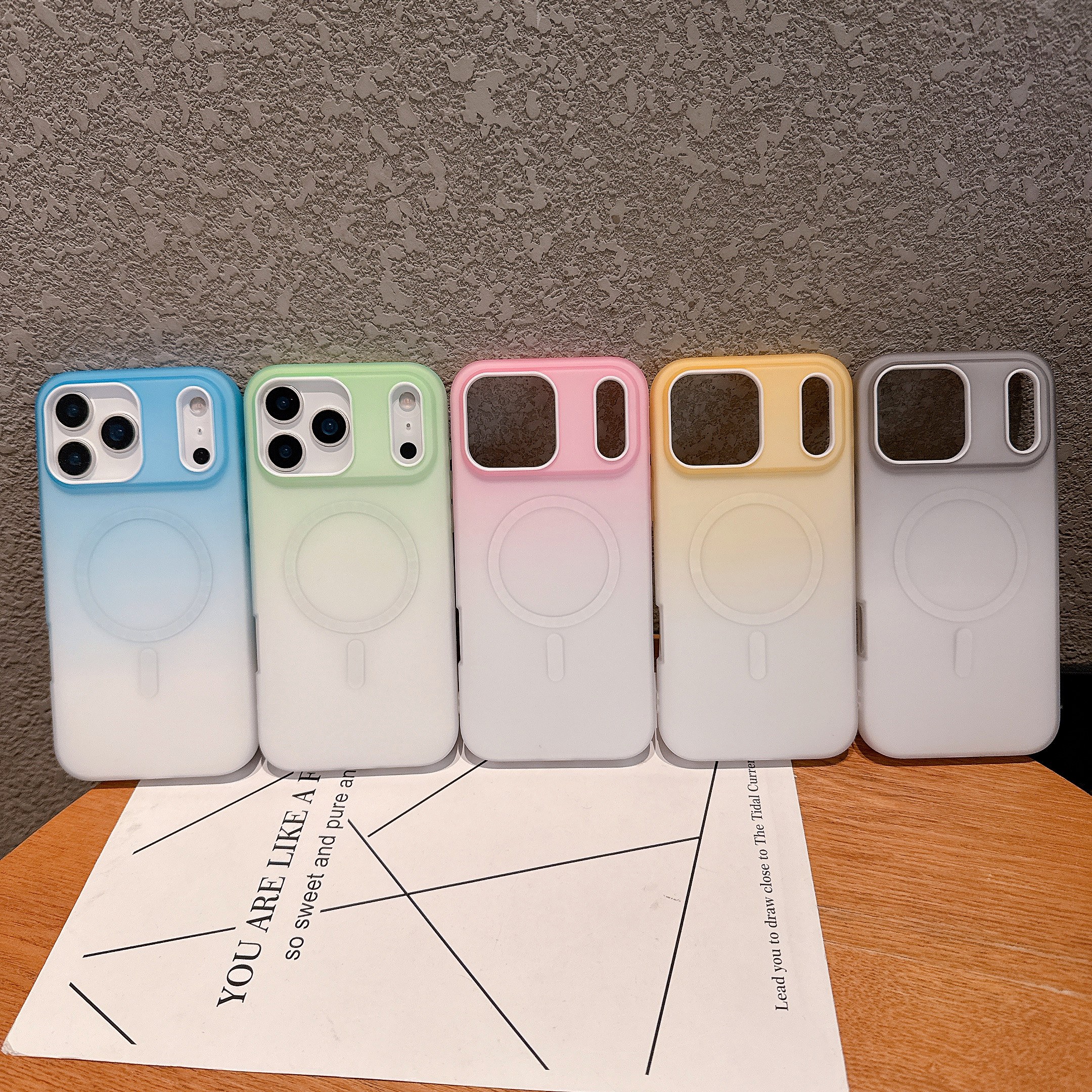 渐变果冻磨砂二合一适用于苹果17/16promax壳简约iPhone15磁吸壳
