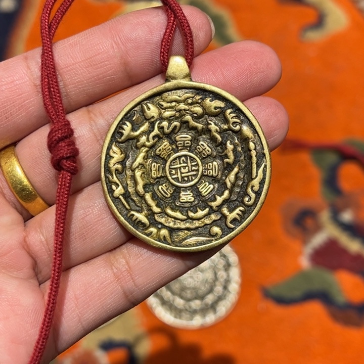 铜星月菩提吊坠项链