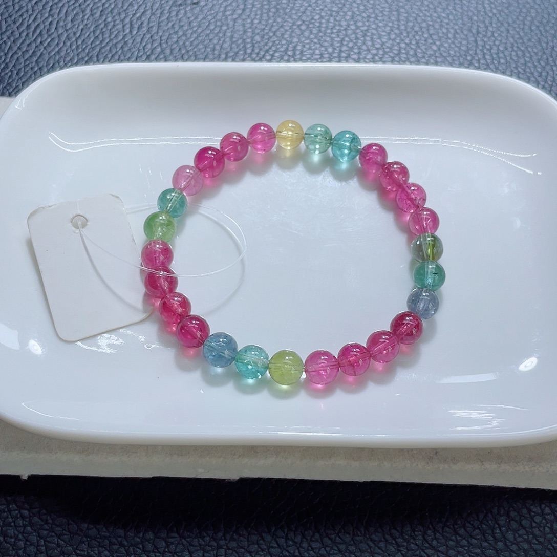 未镶嵌手链碧玺6.8mm左右