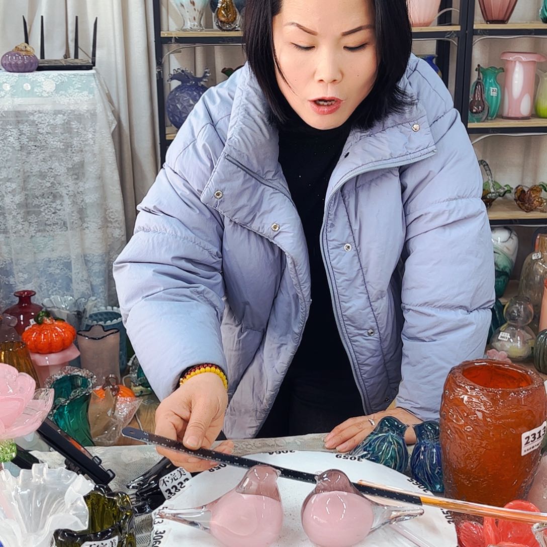 2只鸟家悦琉璃工艺品