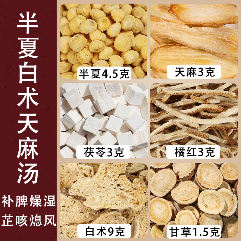 半夏白术天麻汤化痰祛湿健脾丸天麻茯苓橘红白术中药材原料正品