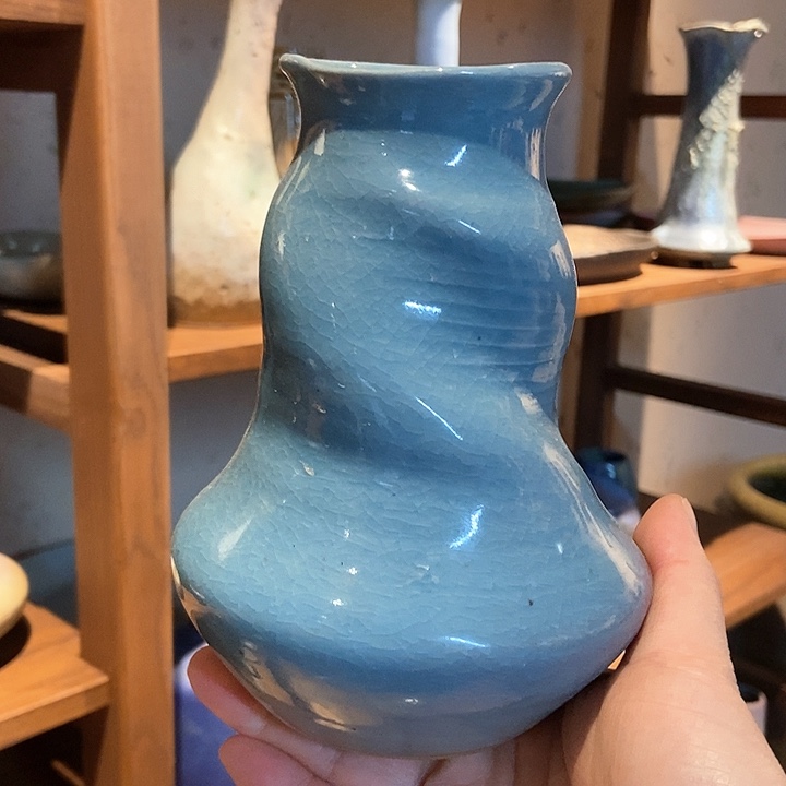 摆件景德镇陶瓷手工花插