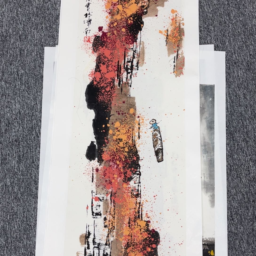 国画绘画作品多次