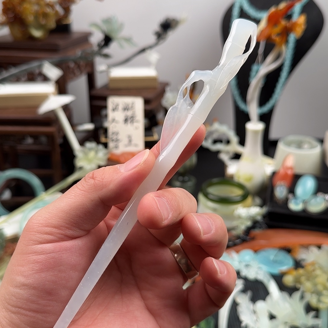 蛇纹石玉未镶嵌发饰