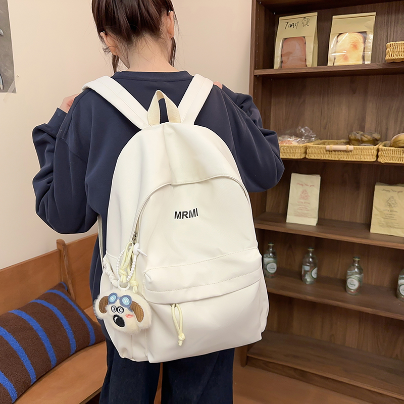 2025纯色书包初中高中大学男女简约日系休闲百搭轻便ins风双肩背1
