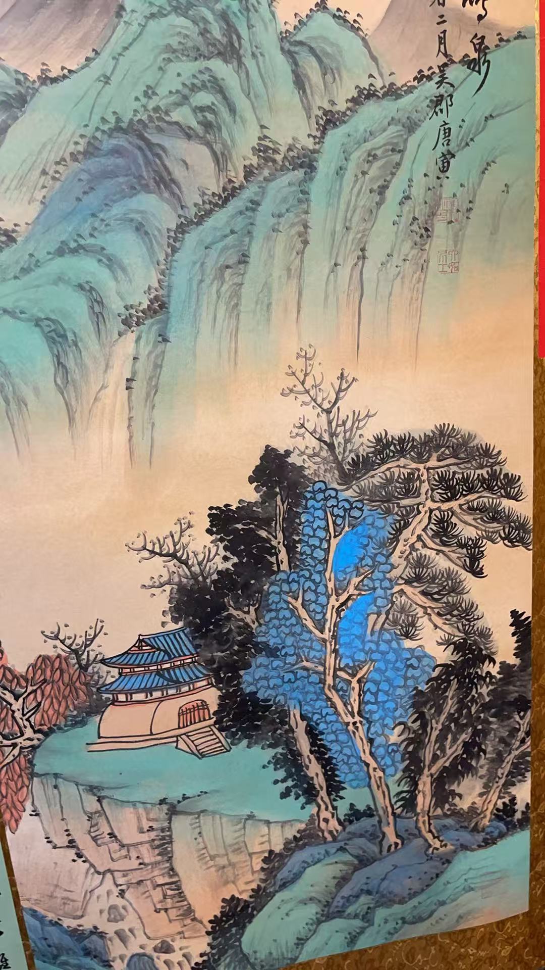 精品现代装饰画手山水一幅