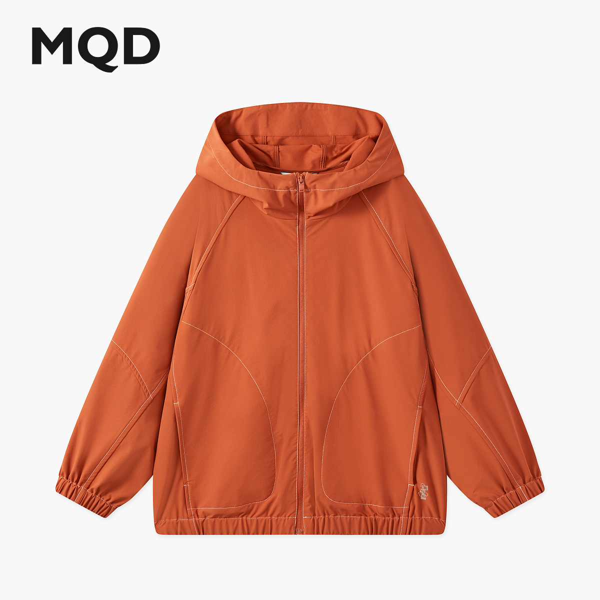 MQD男童25秋新款拼接户外露营登山服宽松落肩连帽外套9653W0825