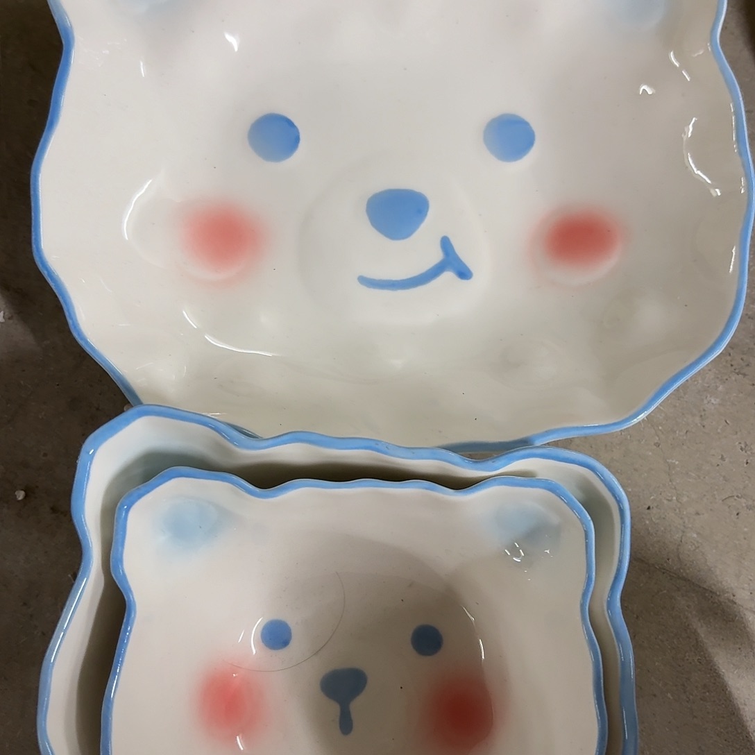 搪瓷正品蓝色熊一套
