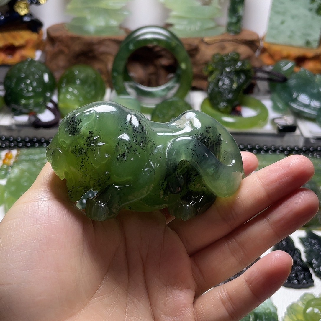 未镶嵌蛇纹石玉手把