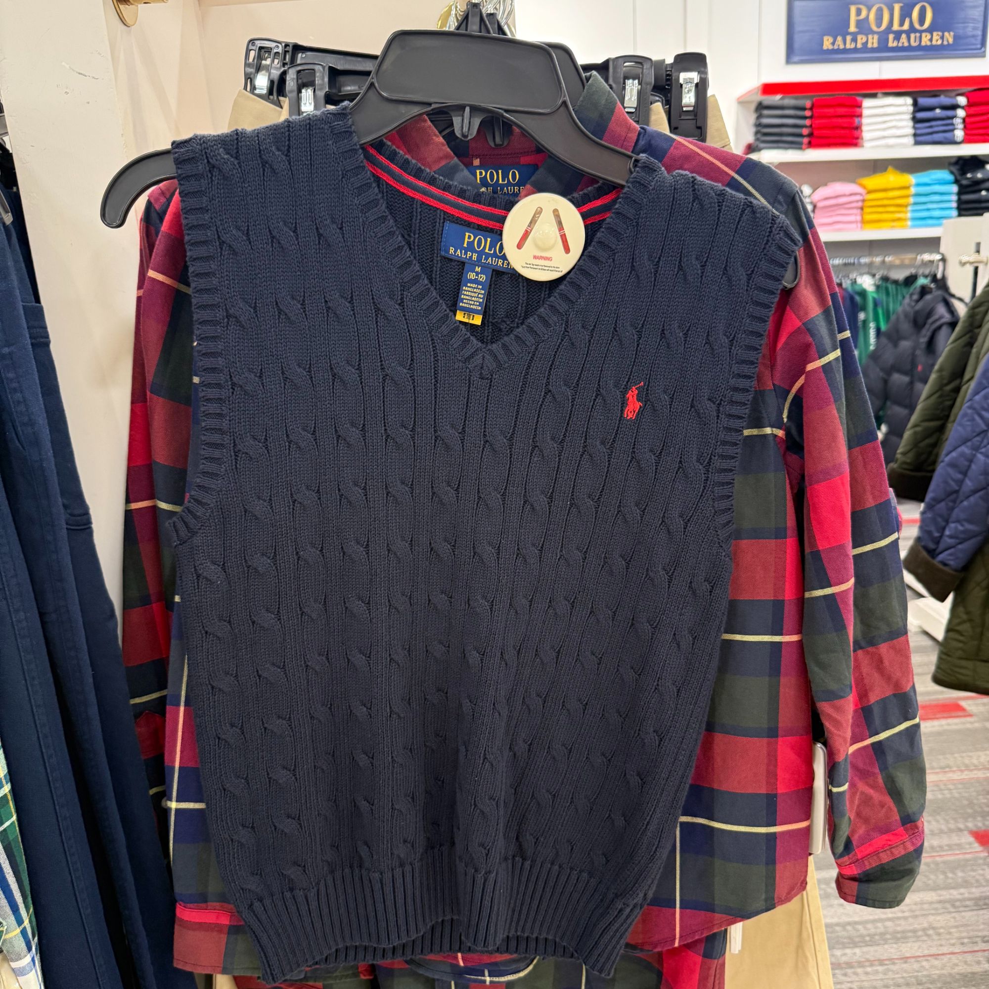 Ralph Lauren拉夫劳伦 大童V领绞花麻花马甲针织背心 