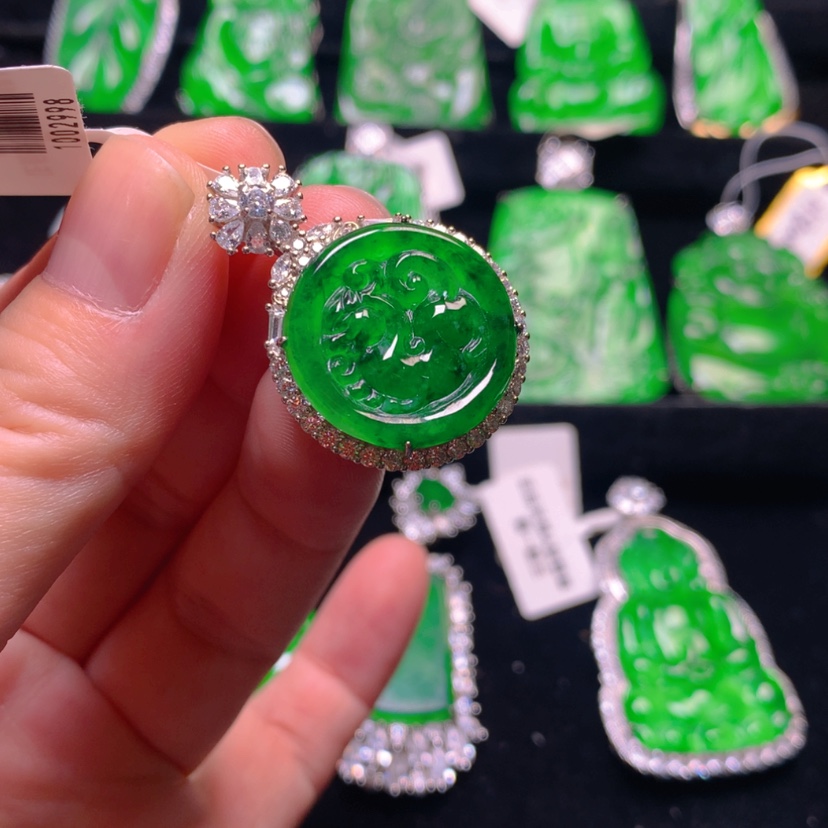 【闪购商品】翡翠银S925镶嵌吊坠(不含链)