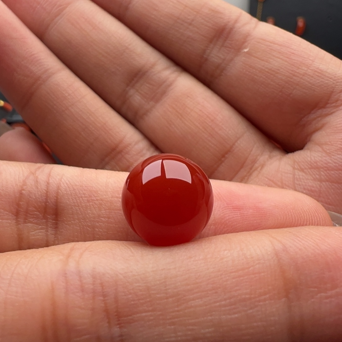 南红玛瑙未镶嵌圆珠12.3锦红