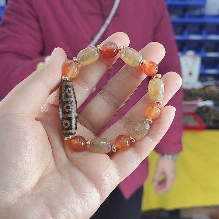 玛瑙手链未镶嵌T9九目手串