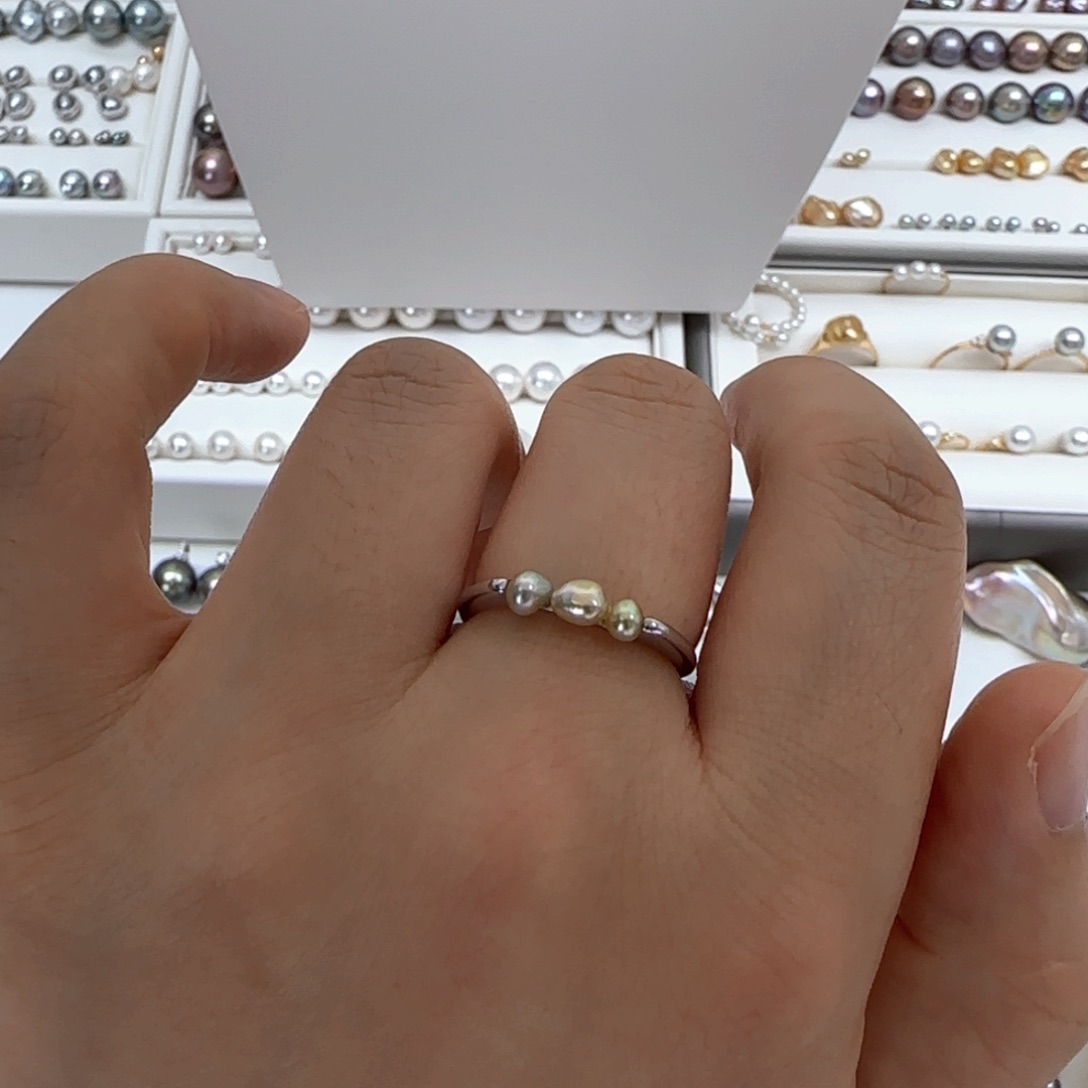 海水珍珠戒指银S925镶嵌