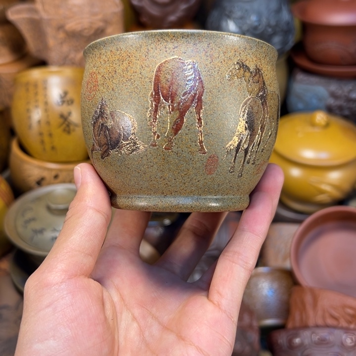 茶杯紫砂宜兴紫砂杯人