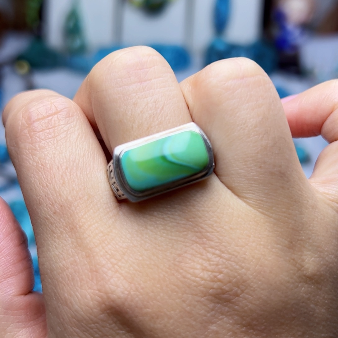 绿松石珠宝奇石银S925镶嵌