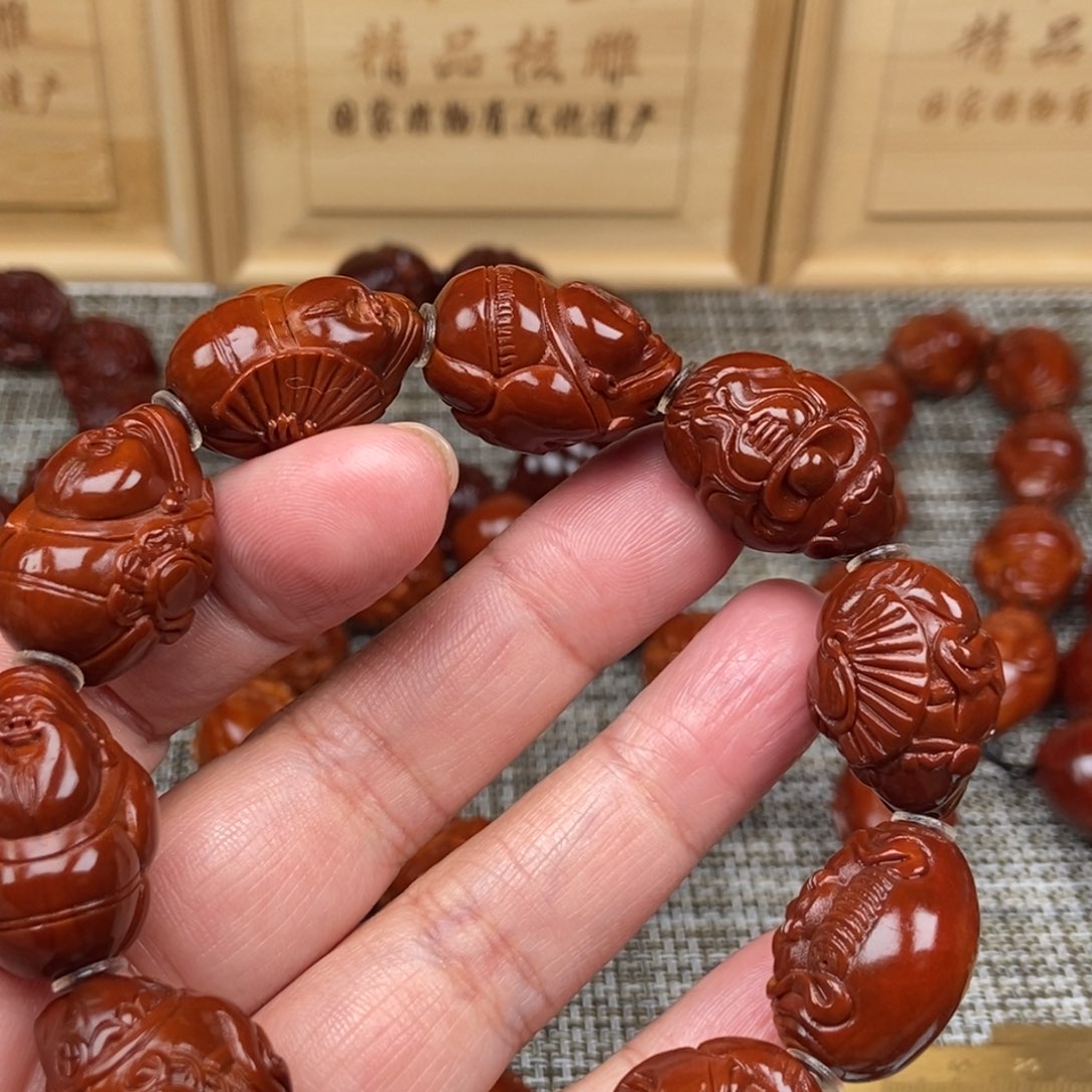 富***乐橄榄核吊坠财神18