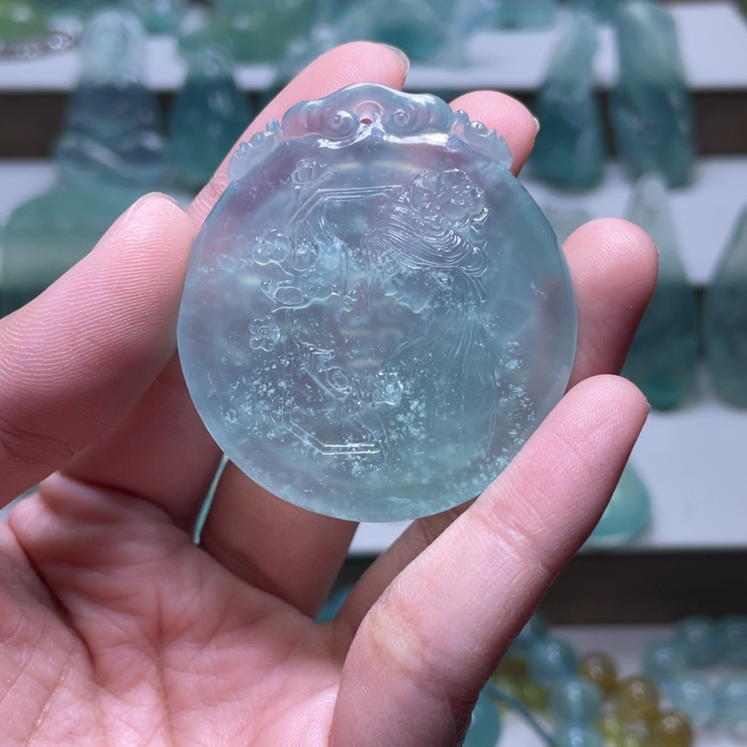 蛇纹石玉颈饰未镶嵌空*菜