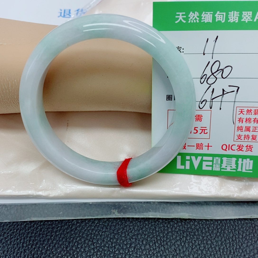 燕***子翡翠未镶嵌手镯天然翡翠11