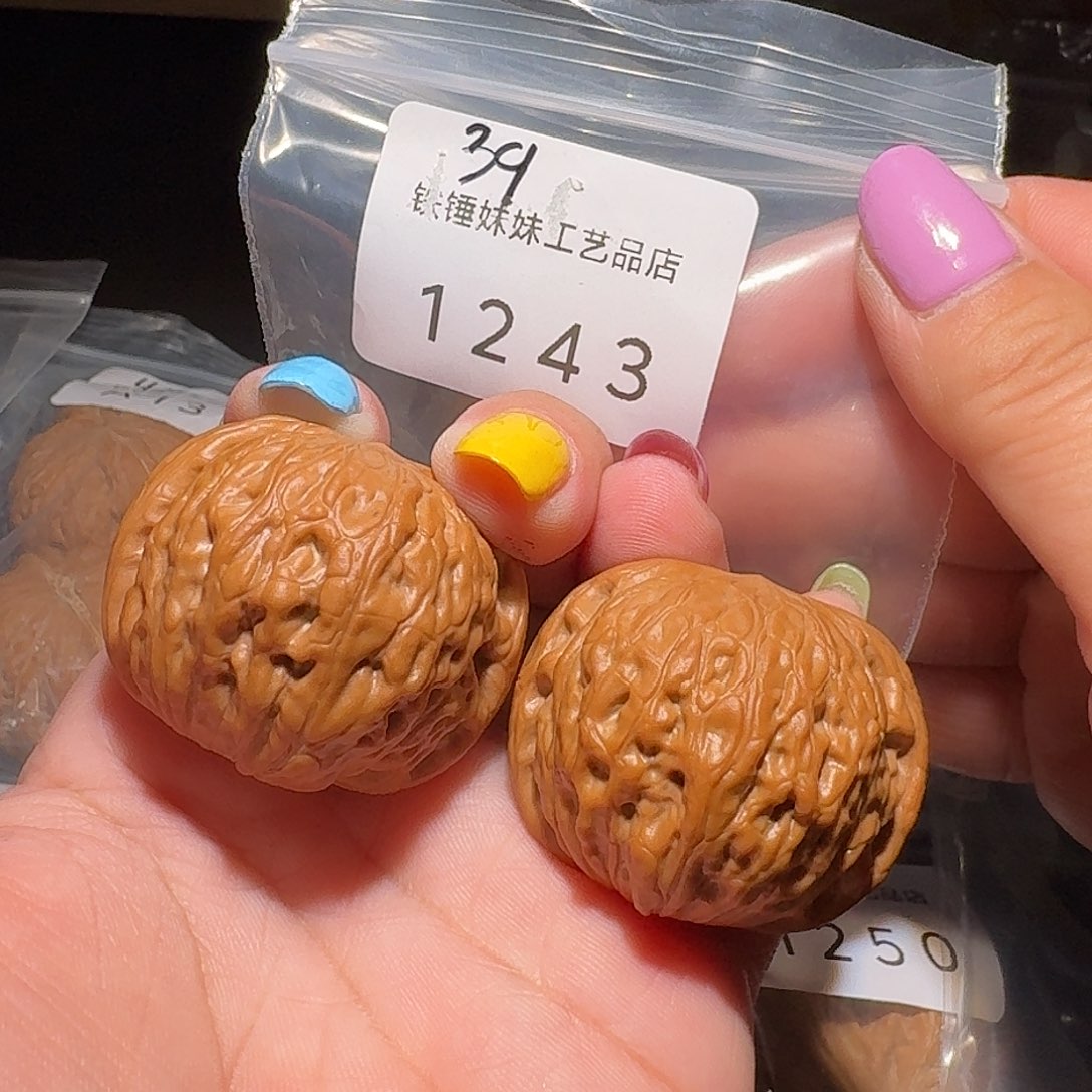 柏***舟文玩核桃把件铁锤39