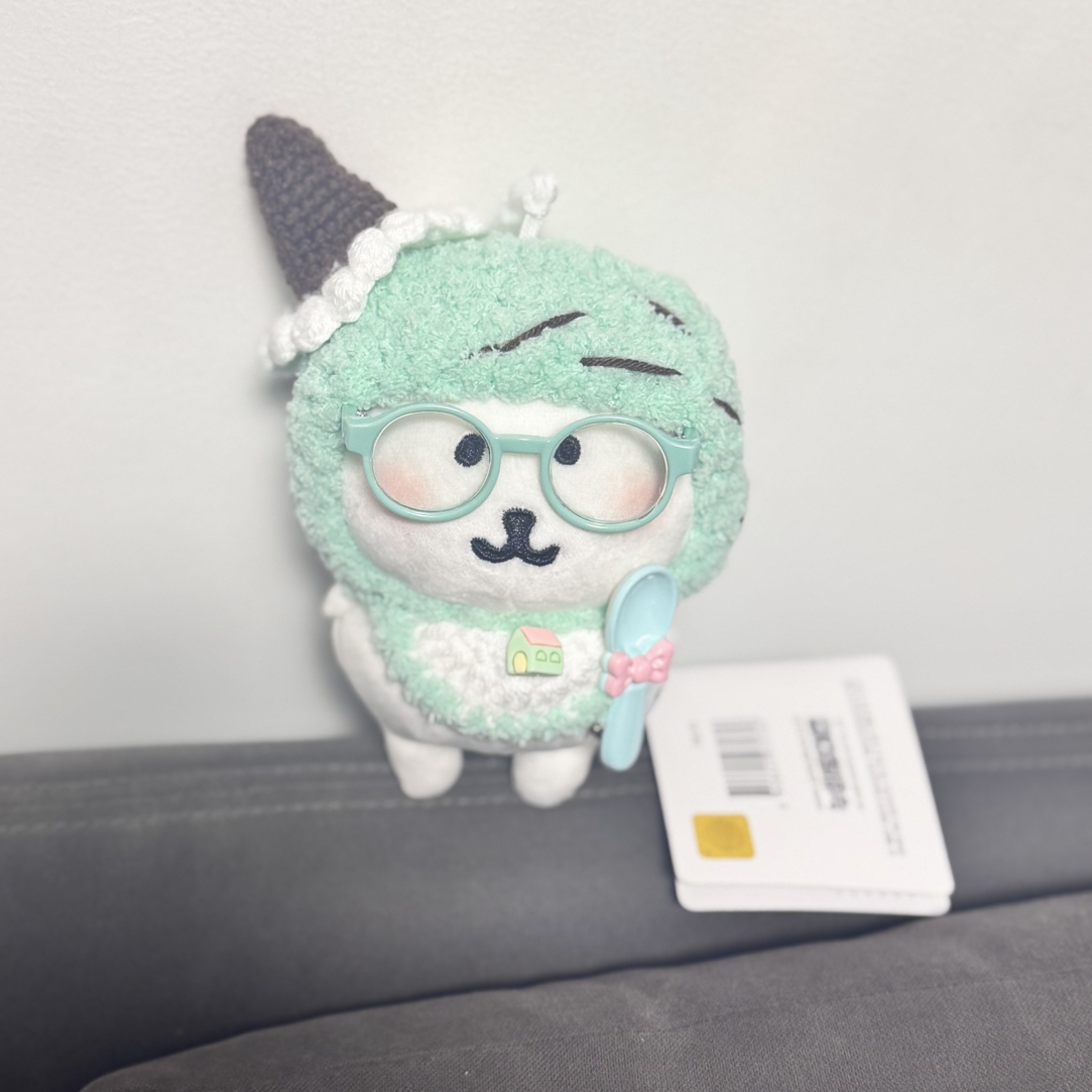 薄荷巧克力头套手工编织薄荷绿口水巾娃衣10-13cm娃通用衣服可拆