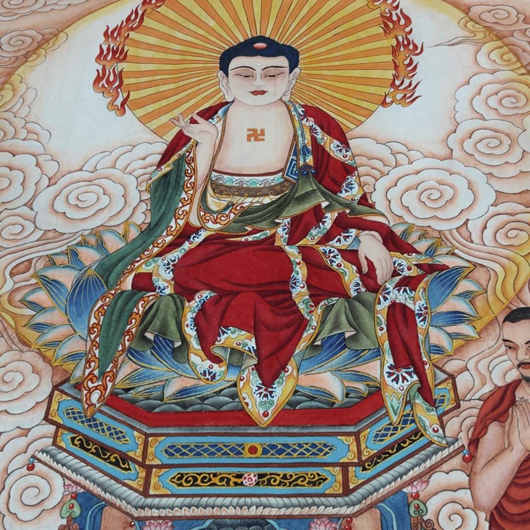 国画整***下李老师华严三圣作品
